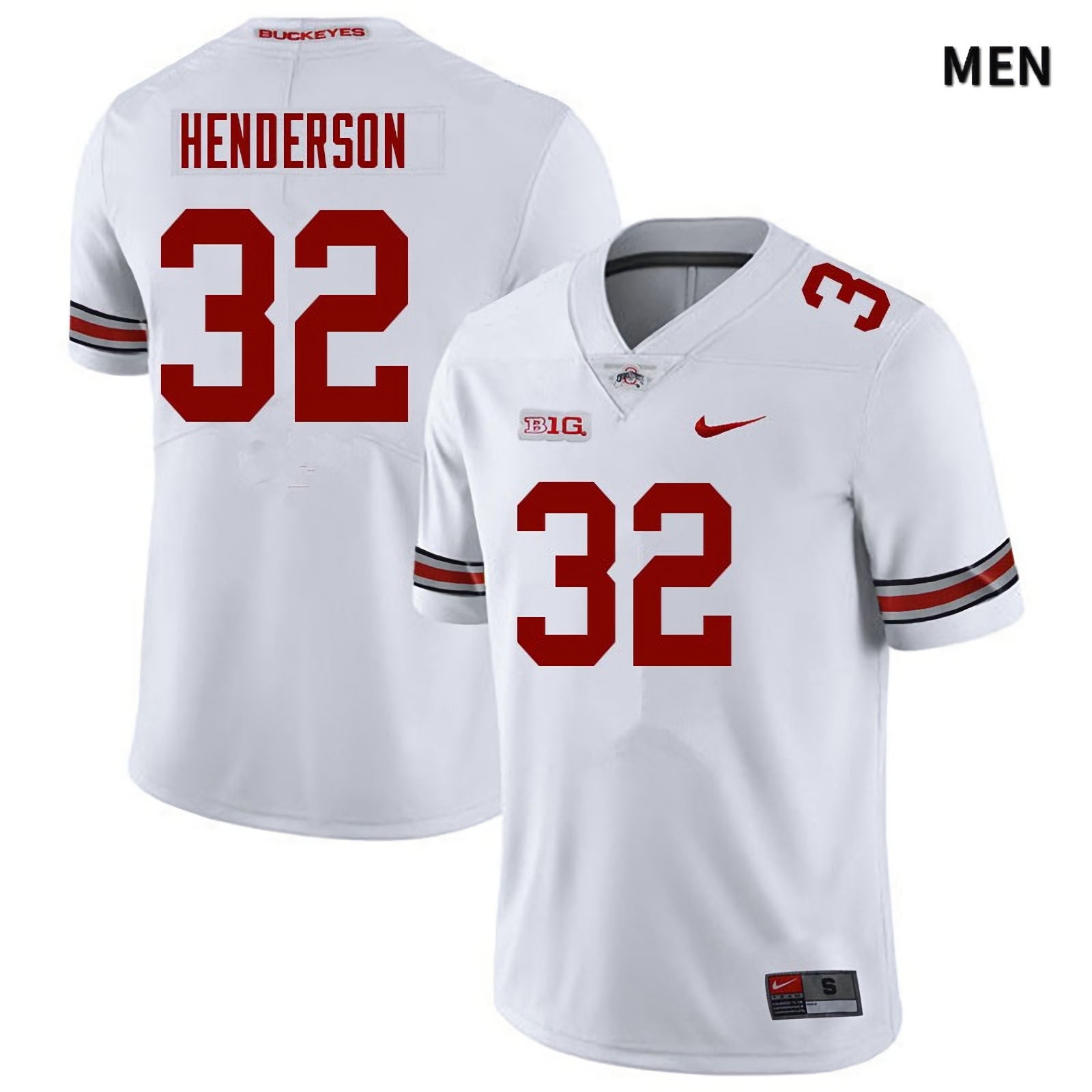 TreVeyon Henderson Ohio State Buckeyes Men's NCAA #32 White College Stitched Football Jersey HFT7656DP